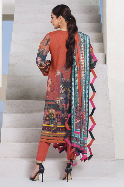Alkaram - 3 Pc Digital Brochia Lawn Suit With Digital Brochia Dupatta