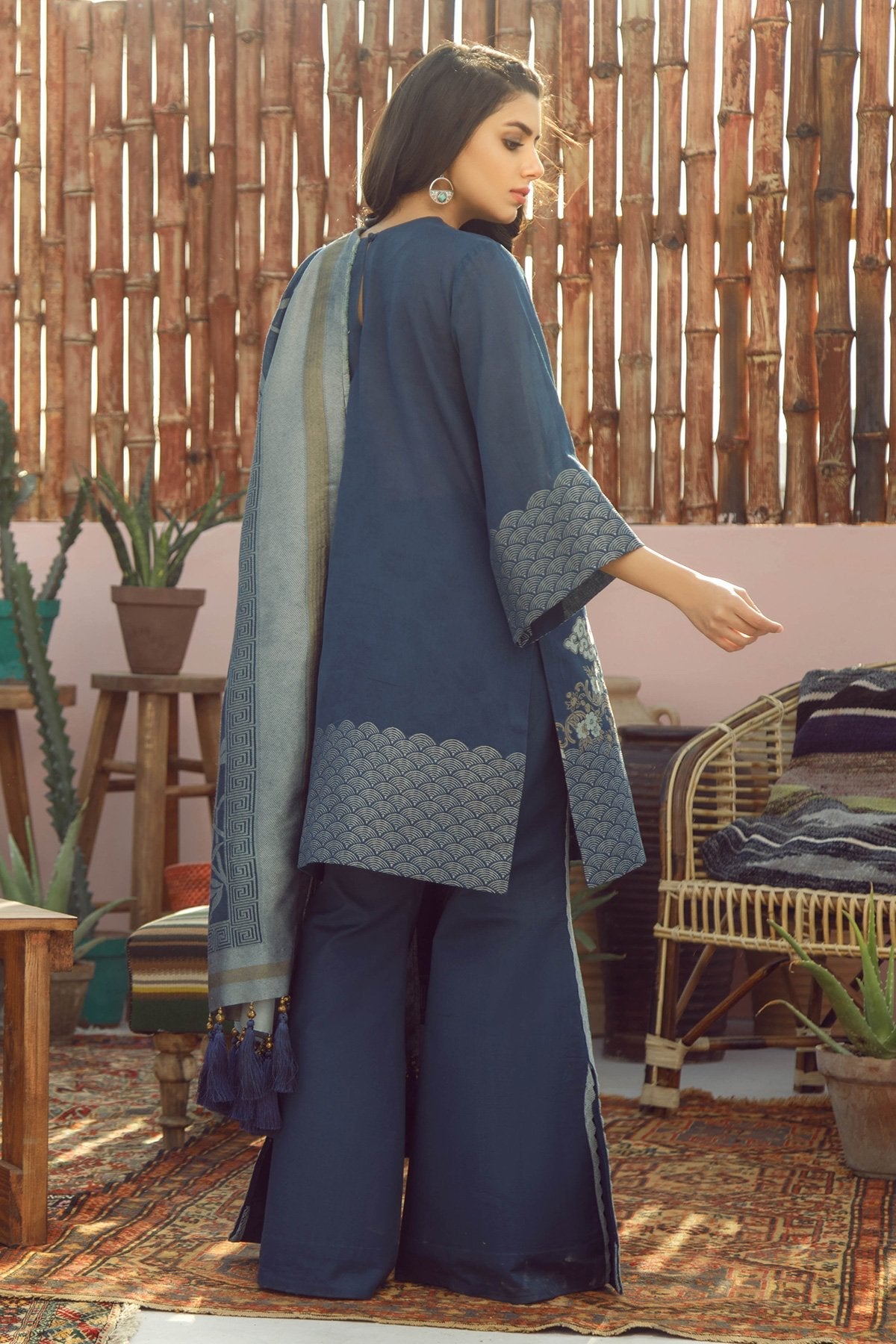 Alkaram - 3 Piece Printed Lawn Suit With Jacquard Dupatta
