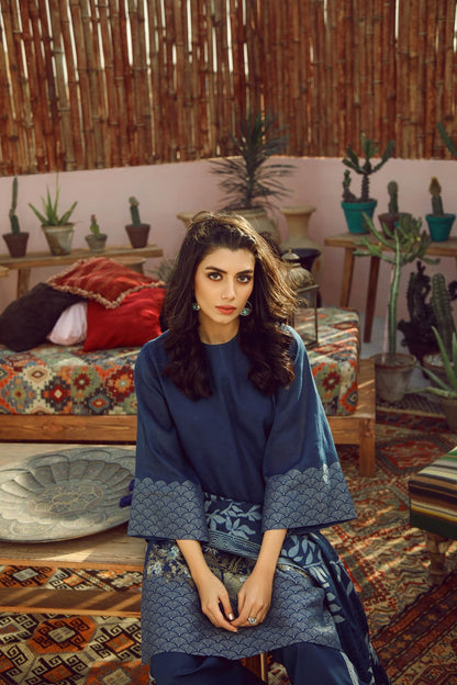 Alkaram - 3 Piece Printed Lawn Suit With Jacquard Dupatta