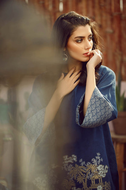 Alkaram - 3 Piece Printed Lawn Suit With Jacquard Dupatta