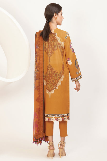 Alkaram - 3 Pc Printed Lawn Suit With Chiffon Dupatta