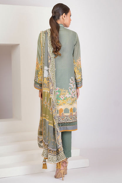 Alkaram - 3 Pc Digital Dobby Shirt With Chiffon Dupatta