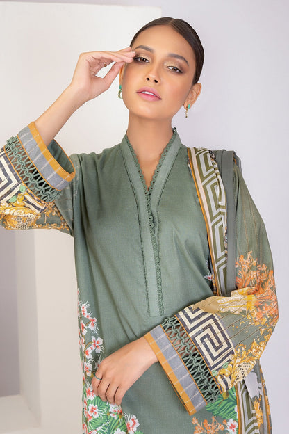 Alkaram - 3 Pc Digital Dobby Shirt With Chiffon Dupatta