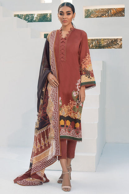 Alkaram - 3 Pc Digital Dobby Shirt With Chiffon Dupatta