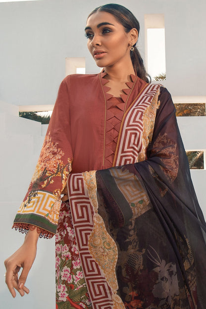 Alkaram - 3 Pc Digital Dobby Shirt With Chiffon Dupatta