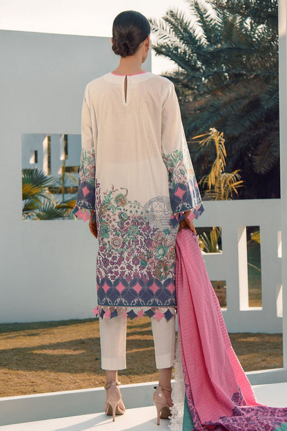 Alkaram - 3 Pc Printed Lawn Suit With Doria Lawn Dupatta