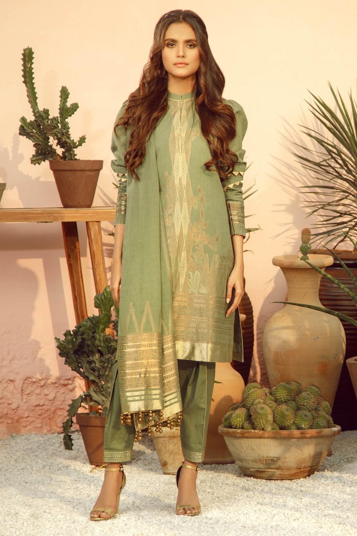Alkaram - 3 Piece Printed Lawn Suit With Jacquard Dupatta