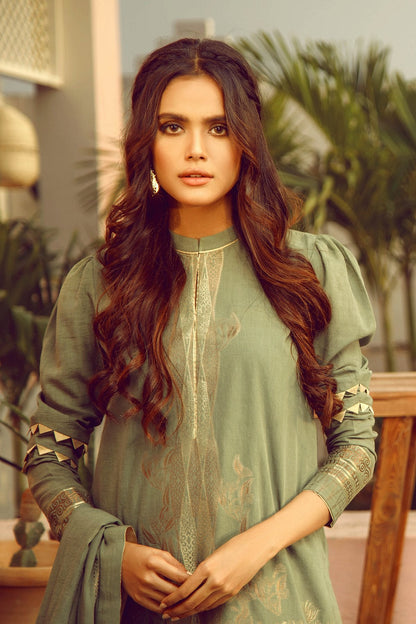 Alkaram - 3 Piece Printed Lawn Suit With Jacquard Dupatta