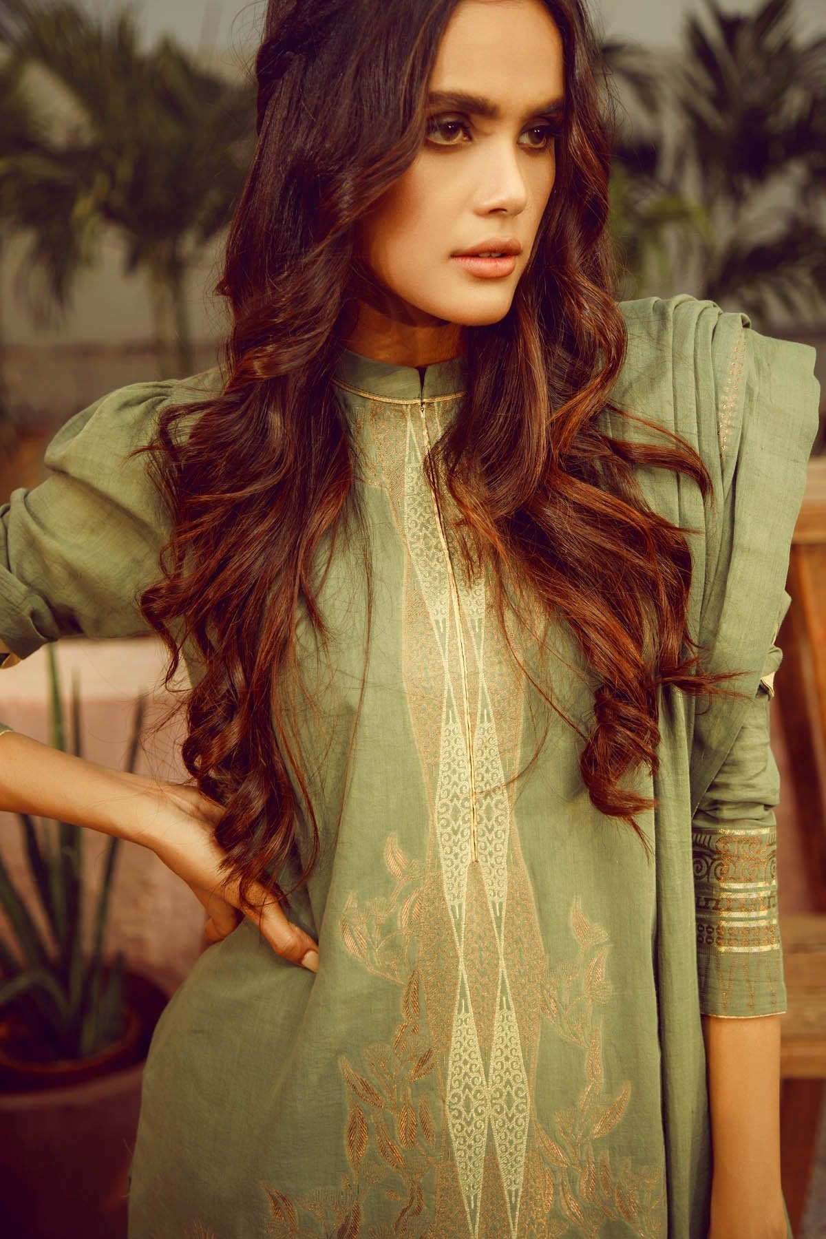 Alkaram - 3 Piece Printed Lawn Suit With Jacquard Dupatta