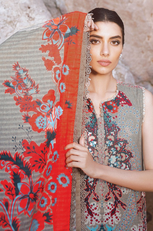 Alkaram - 3 Pc Printed Lawn Suit With Lawn Dupatta