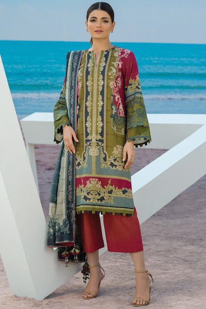 Alkaram - 3 Pc Printed Lawn Suit With Doria Lawn Dupatta