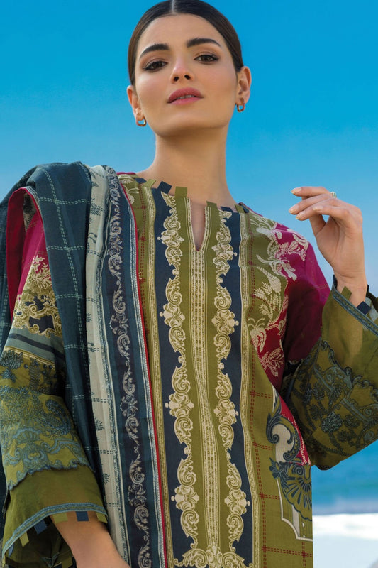 Alkaram - 3 Pc Printed Lawn Suit With Doria Lawn Dupatta