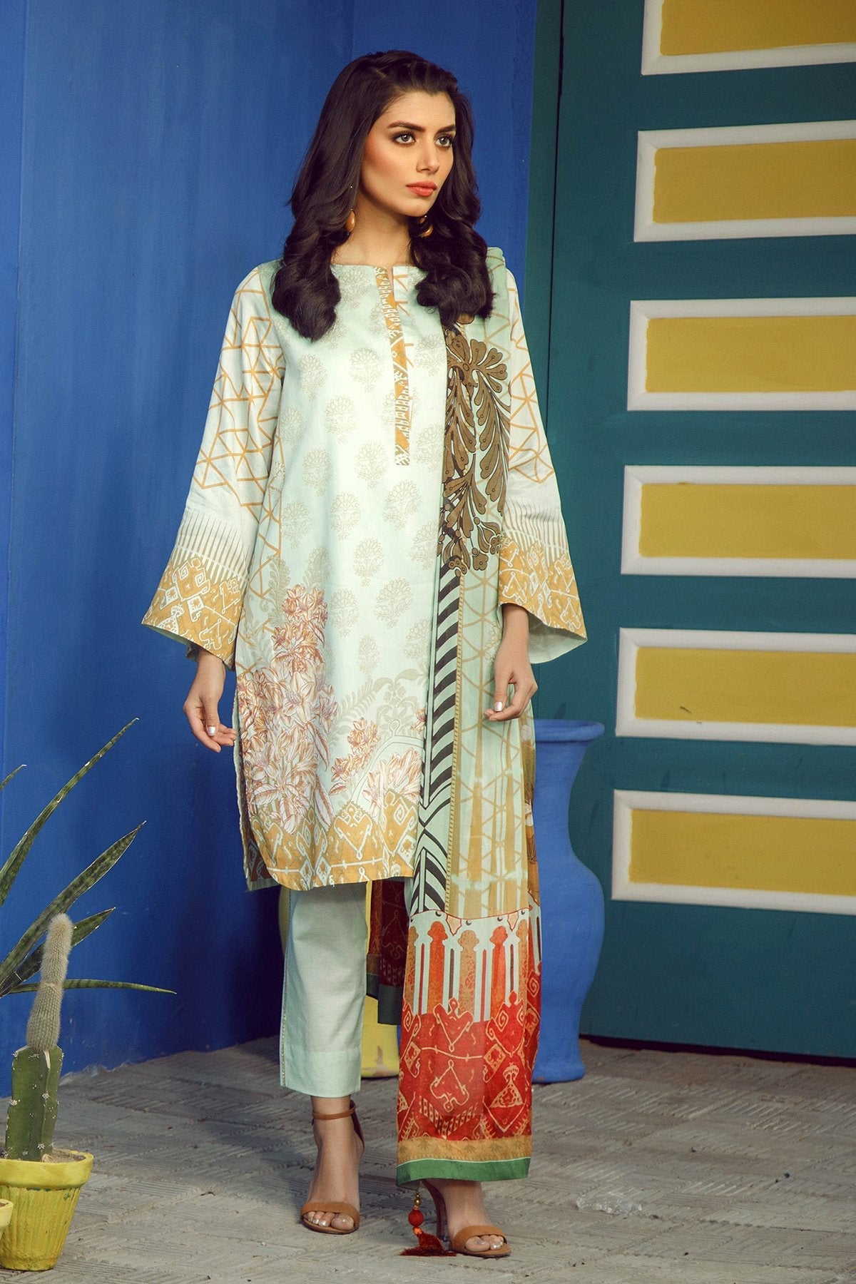 Alkaram - 3 Piece Printed Suit With Printed Silk Dupatta