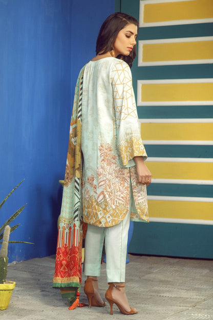 Alkaram - 3 Piece Printed Suit With Printed Silk Dupatta