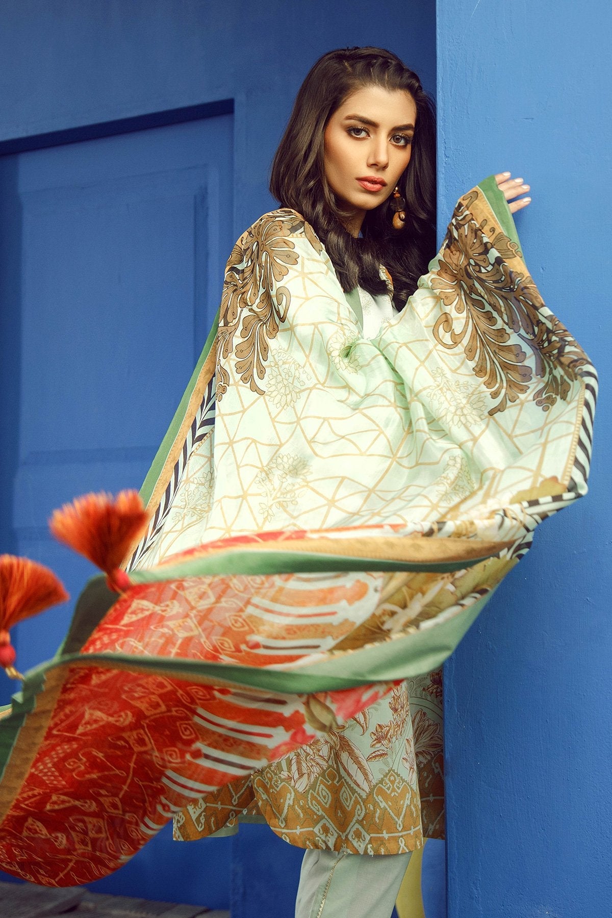 Alkaram - 3 Piece Printed Suit With Printed Silk Dupatta