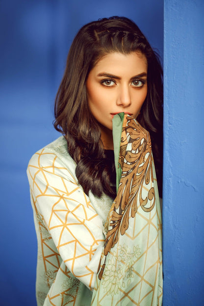 Alkaram - 3 Piece Printed Suit With Printed Silk Dupatta