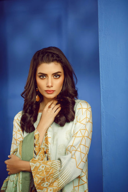 Alkaram - 3 Piece Printed Suit With Printed Silk Dupatta