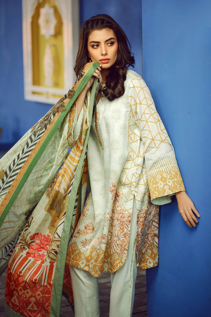 Alkaram - 3 Piece Printed Suit With Printed Silk Dupatta