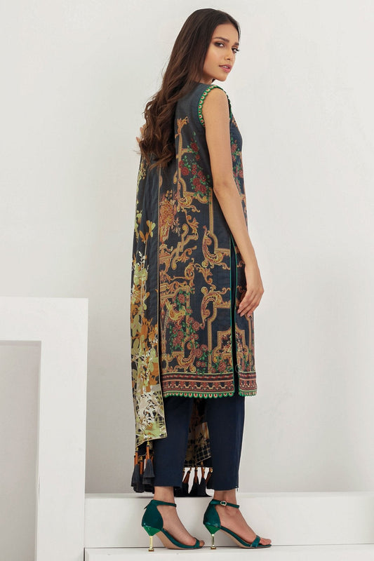 Alkaram - 3 Pc Printed Lawn Suit With Doria Dupatta