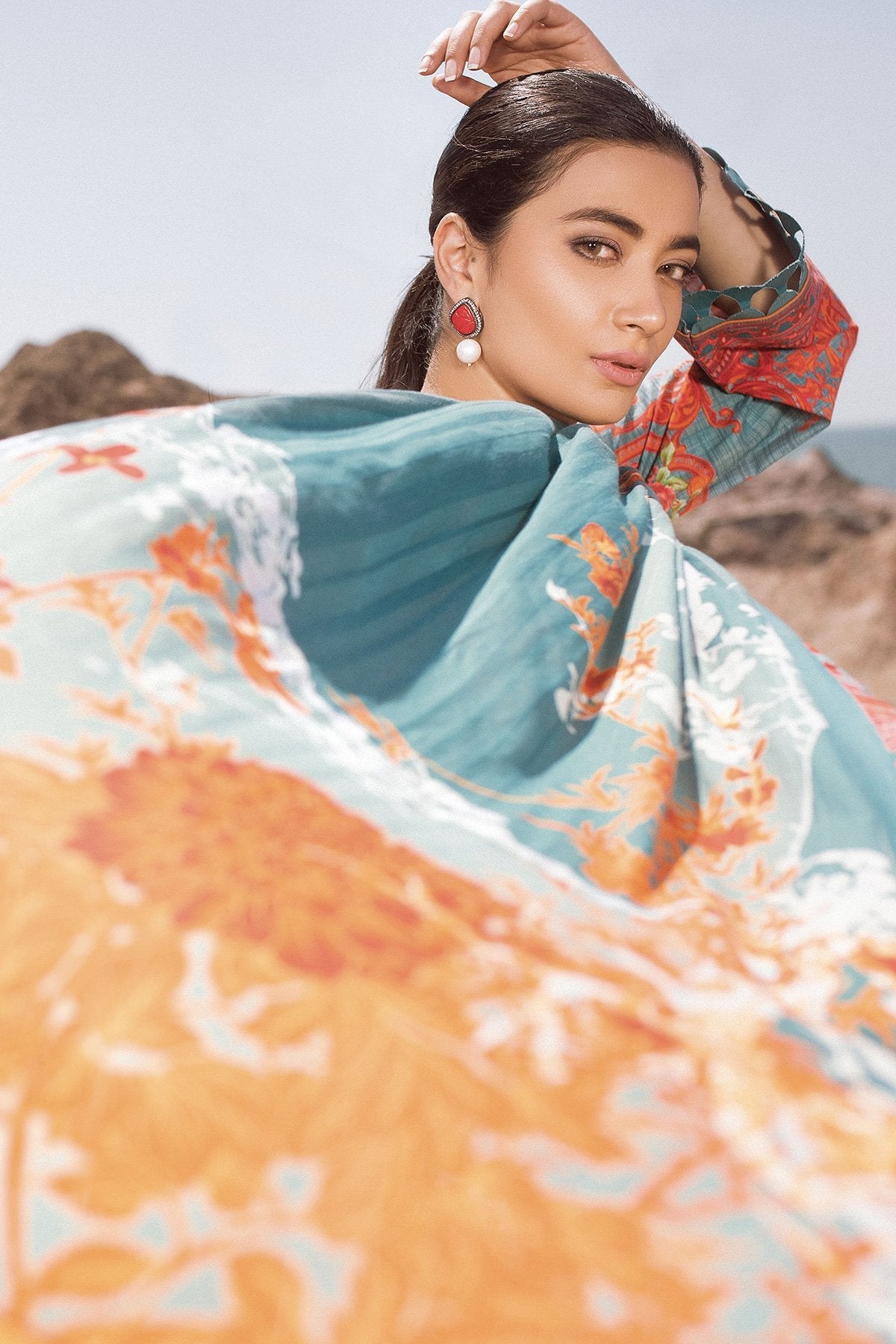 Alkaram - 3 Pc Printed Lawn Suit With Doria Dupatta