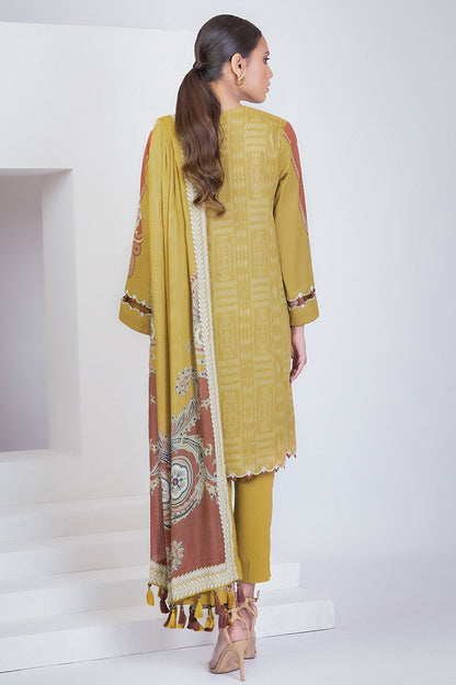 Alkaram - 3 Pc Printed Lawn Suit With Cotton Net Dupatta