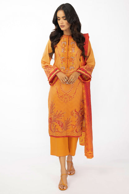 3 Pc Embroidered Lawn Suit With Lawn Dupatta