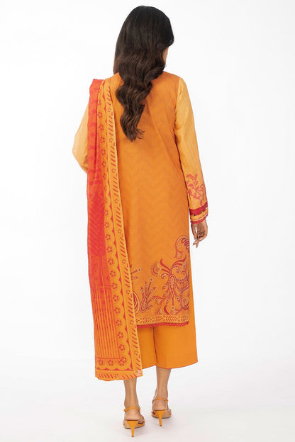 3 Pc Embroidered Lawn Suit With Lawn Dupatta