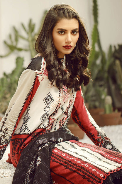 Alkaram - 3 Piece Printed Lawn With Printed Net Dupatta
