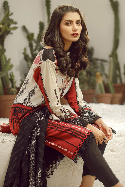 Alkaram - 3 Piece Printed Lawn With Printed Net Dupatta