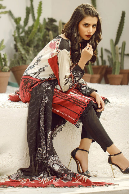 Alkaram - 3 Piece Printed Lawn With Printed Net Dupatta
