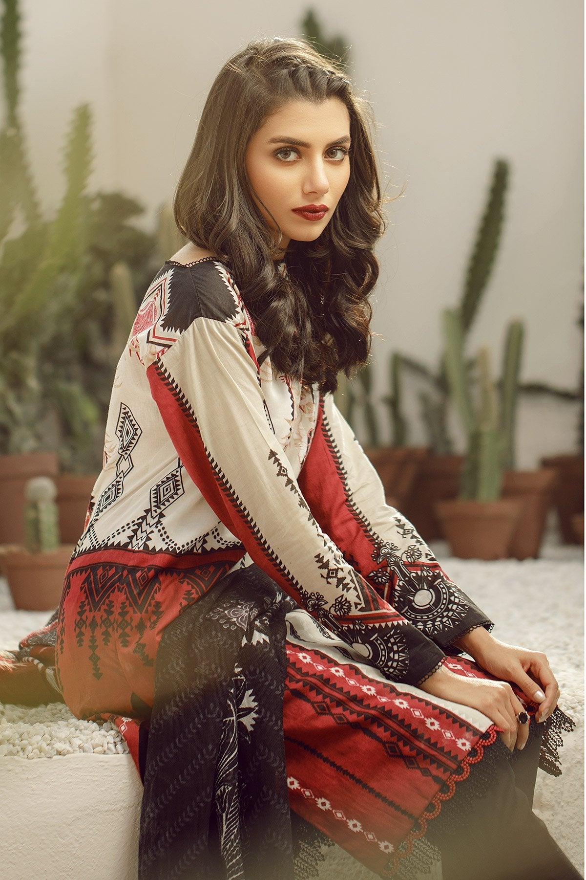 Alkaram - 3 Piece Printed Lawn With Printed Net Dupatta
