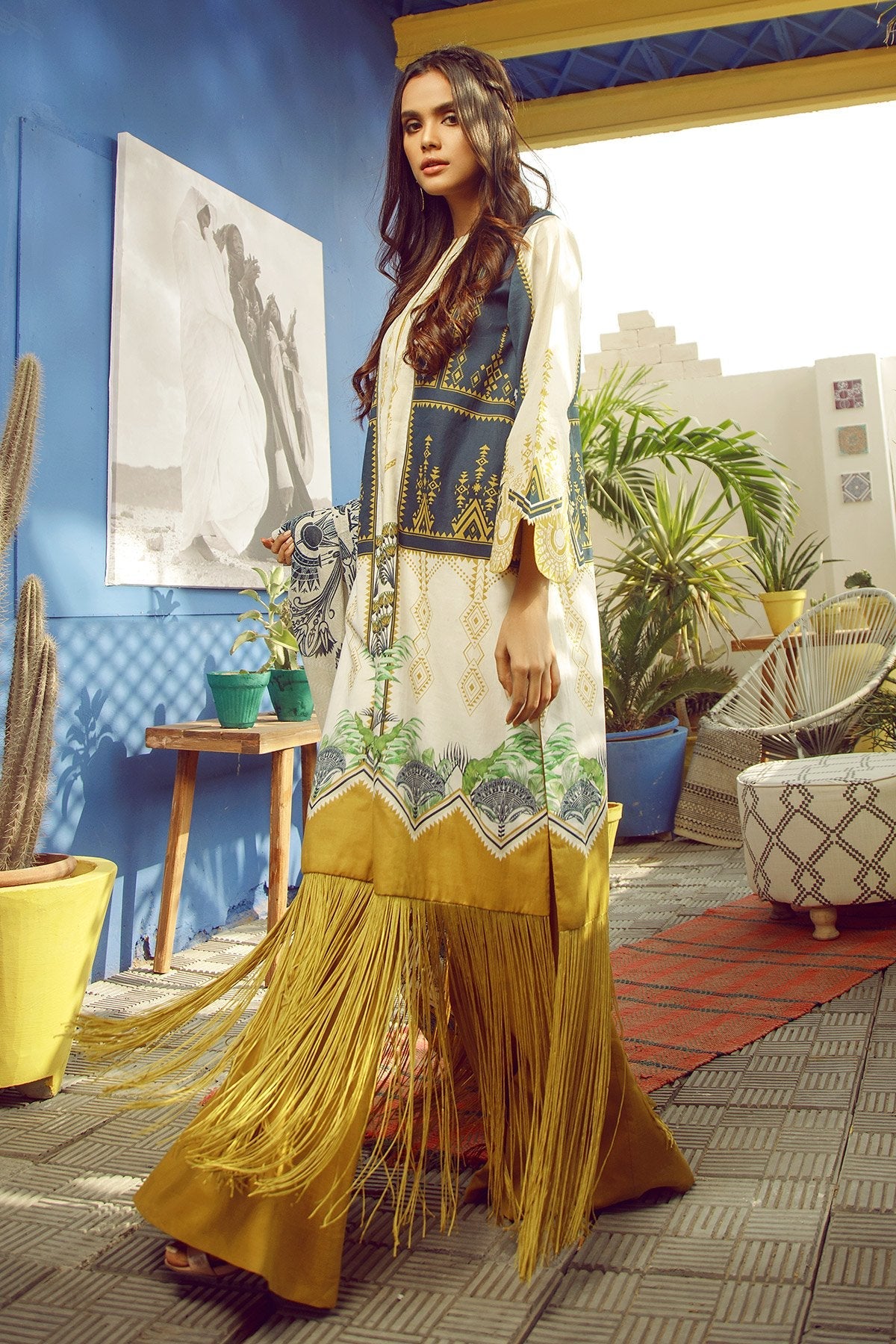 Alkaram - 3 Piece Printed Lawn With Printed Net Dupatta