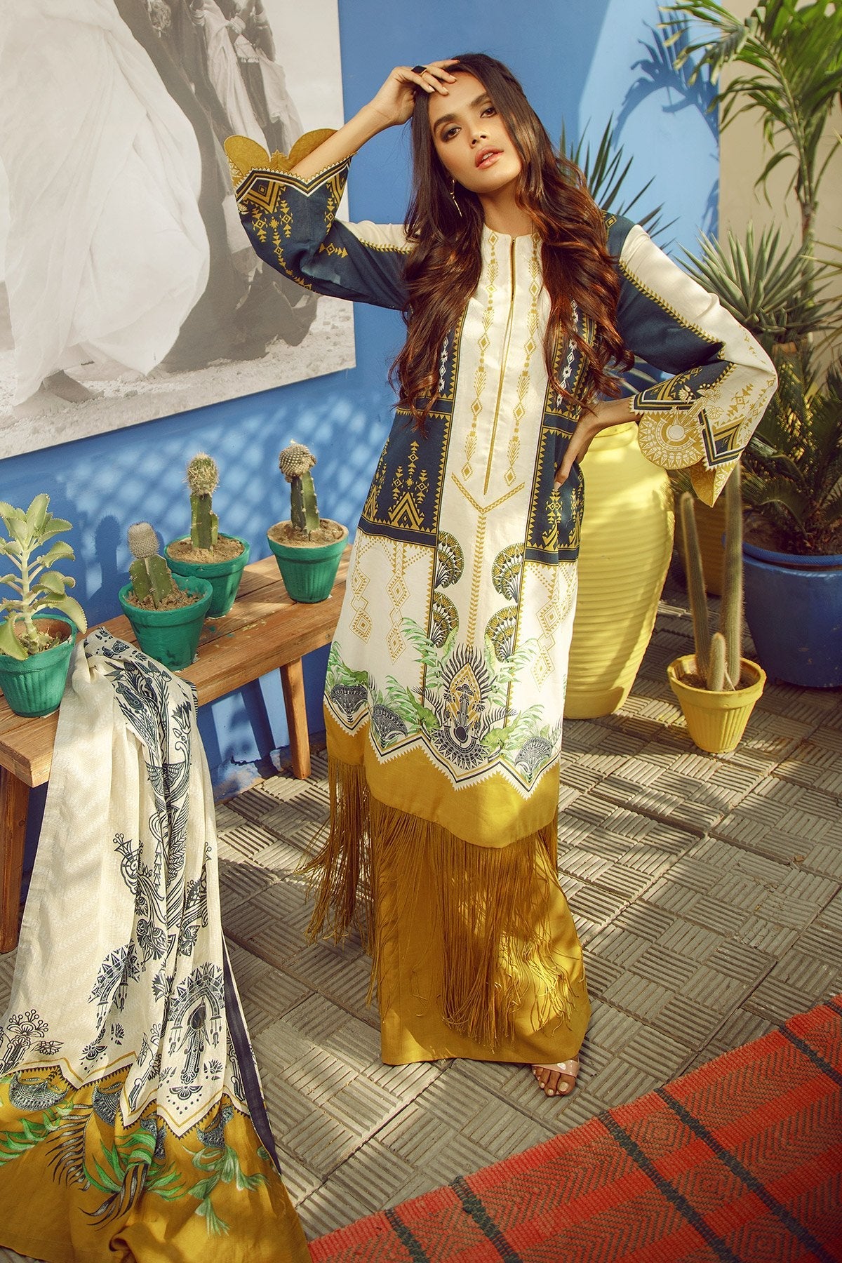 Alkaram - 3 Piece Printed Lawn With Printed Net Dupatta