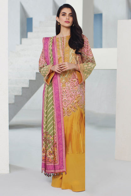 Alkaram - 3 Pc Printed Lawn Suit With Cotton Net Dupatta
