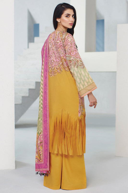 Alkaram - 3 Pc Printed Lawn Suit With Cotton Net Dupatta