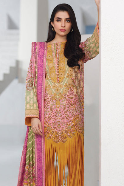 Alkaram - 3 Pc Printed Lawn Suit With Cotton Net Dupatta