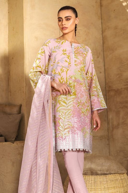 Alkaram - Three Piece Printed Suit With Fancy Net Dupatta