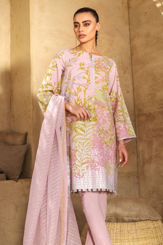 Alkaram - Three Piece Printed Suit With Fancy Net Dupatta