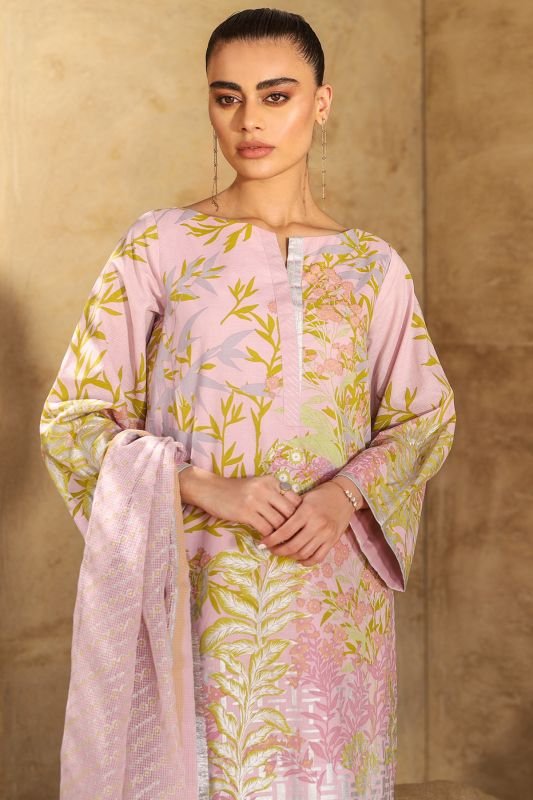 Alkaram - Three Piece Printed Suit With Fancy Net Dupatta