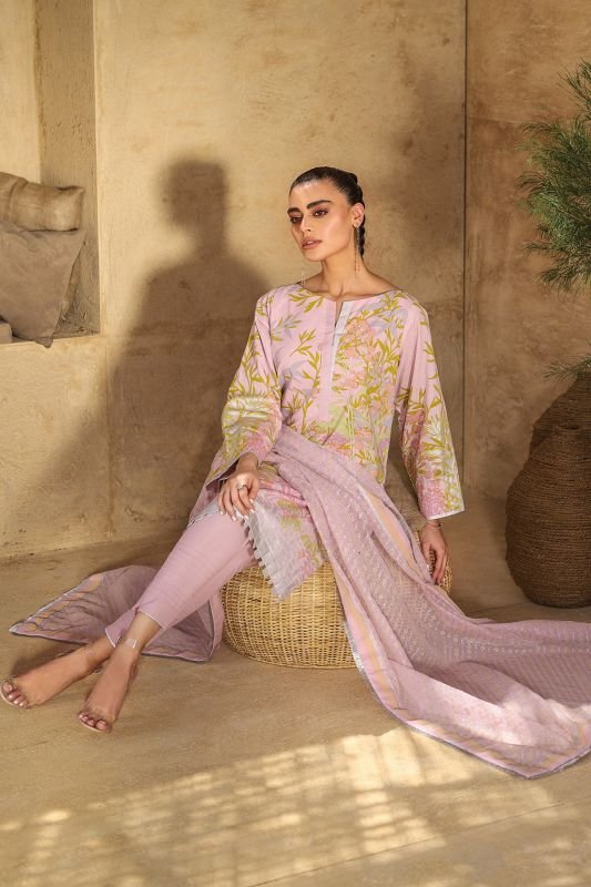 Alkaram - Three Piece Printed Suit With Fancy Net Dupatta