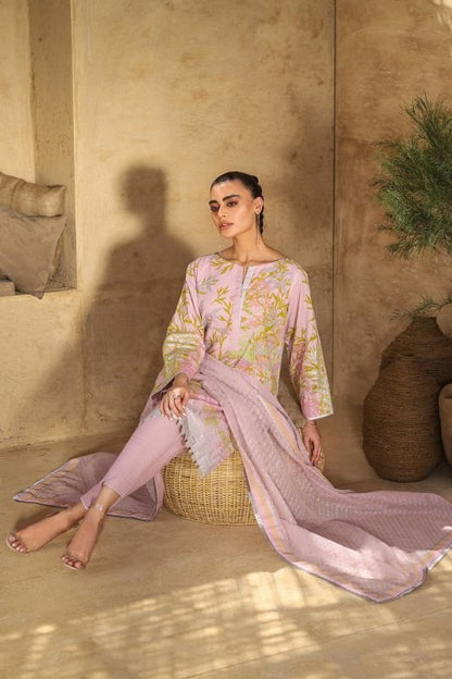 Alkaram - Three Piece Printed Suit With Fancy Net Dupatta