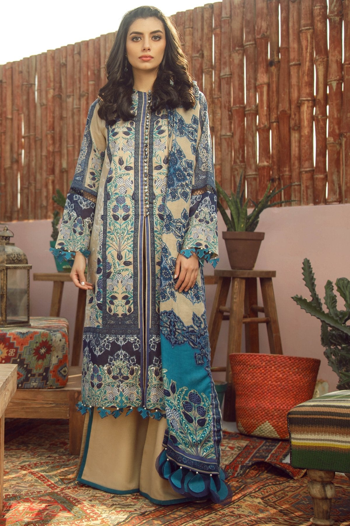 Alkaram - 3 Piece Printed Lawn With Printed Net Dupatta