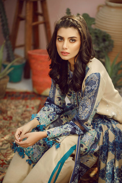Alkaram - 3 Piece Printed Lawn With Printed Net Dupatta