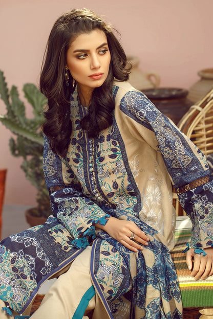 Alkaram - 3 Piece Printed Lawn With Printed Net Dupatta
