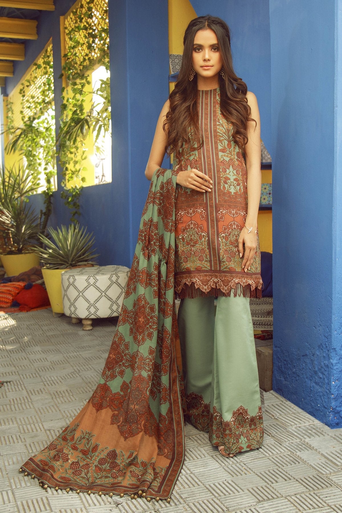 Alkaram - 3 Piece Printed Lawn With Printed Net Dupatta
