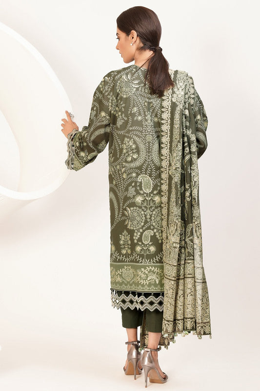 Alkaram - 3 Pc Printed Lawn Suit With Cotton Net Dupatta