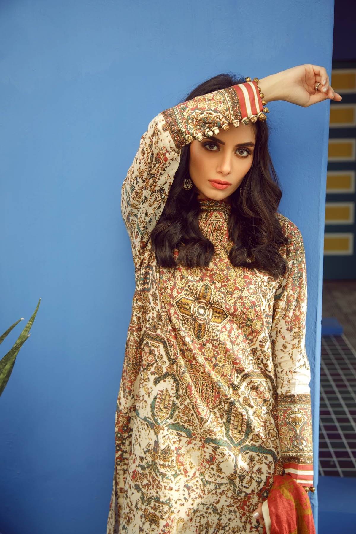 Alkaram - 3 Piece Printed Lawn Suit With Jacquard Net Dupatta