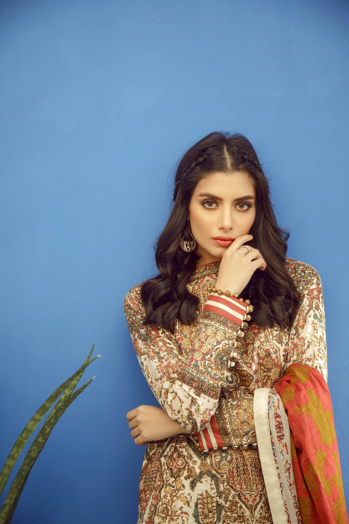 Alkaram - 3 Piece Printed Lawn Suit With Jacquard Net Dupatta