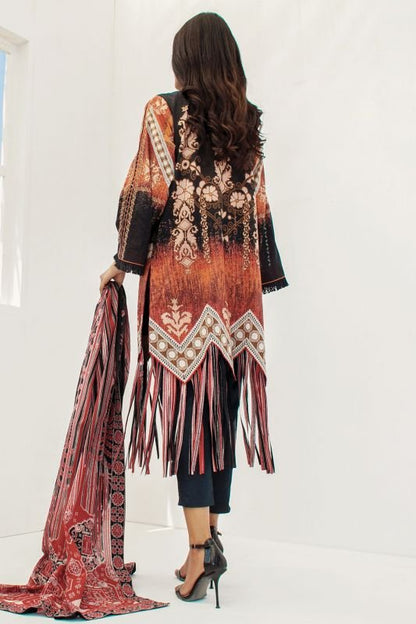 Alkaram - 3 Pc Printed Lawn Suit With Lawn Dupatta
