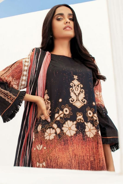 Alkaram - 3 Pc Printed Lawn Suit With Lawn Dupatta